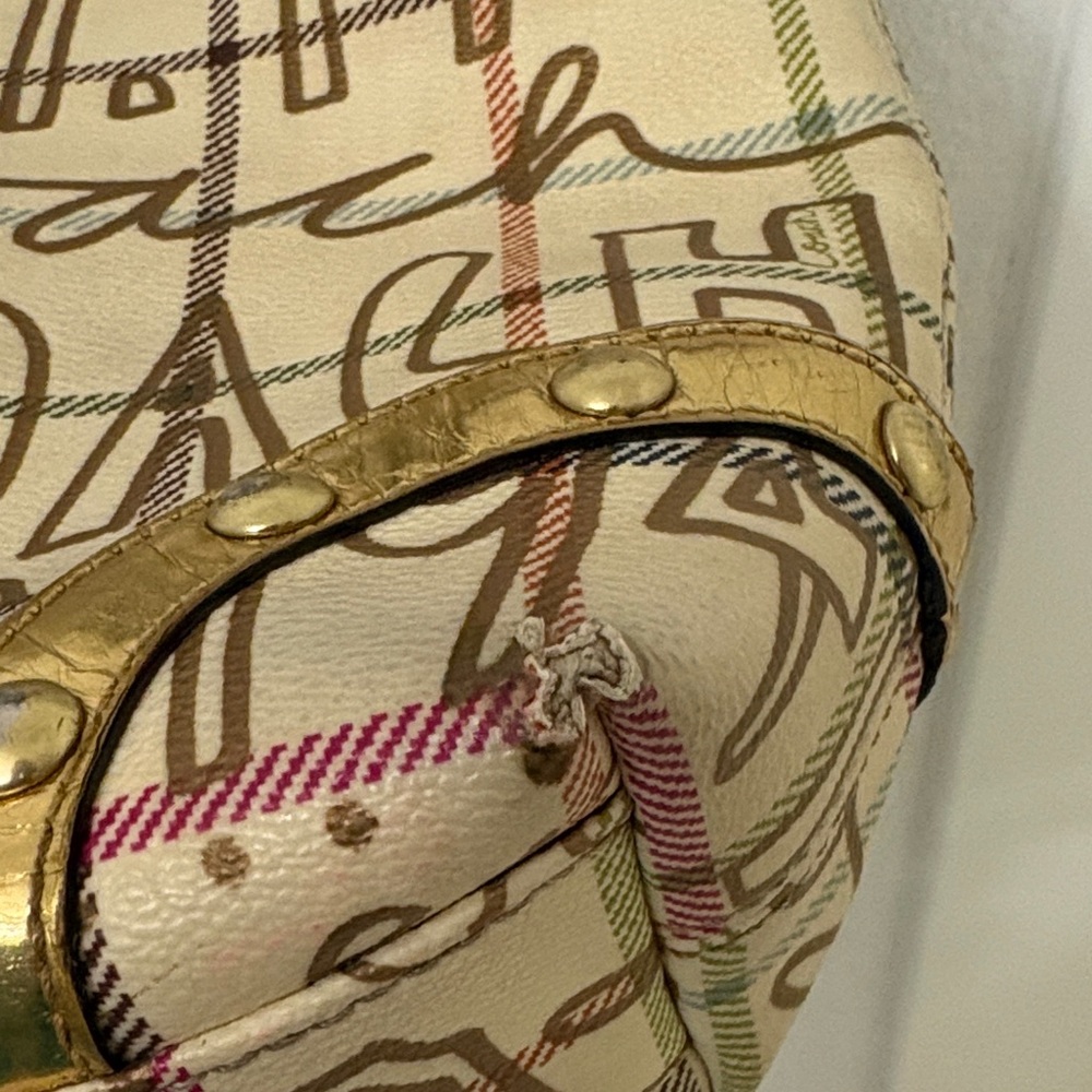 Coach Y2K Gold and Tan Graphic Tote Bag - Picture 3 of 16